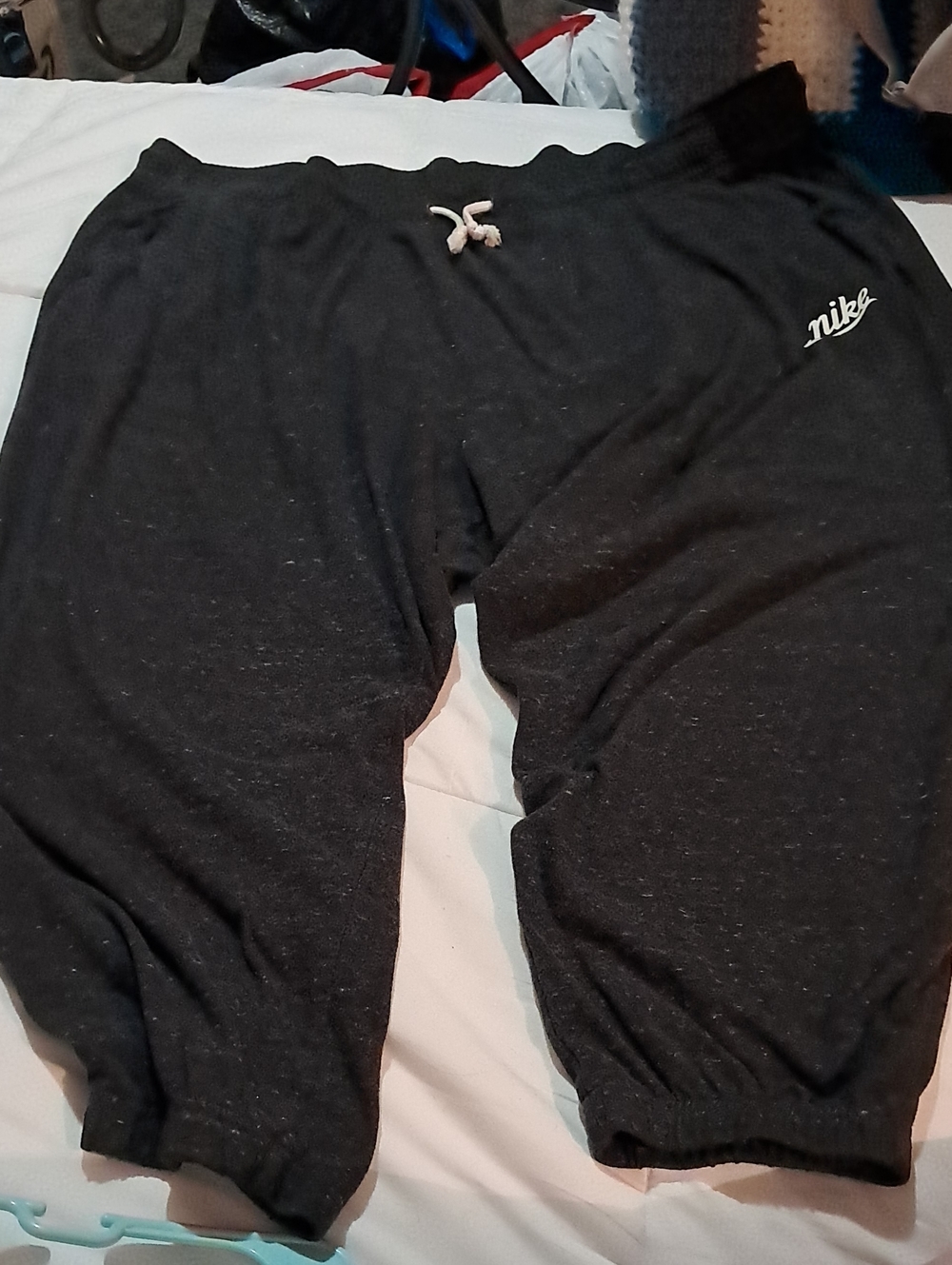 Nike Black Track Joggers with White Drawstring